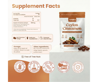 Ceylon Cinnamon 7200mg Equivalent with MCT Oil